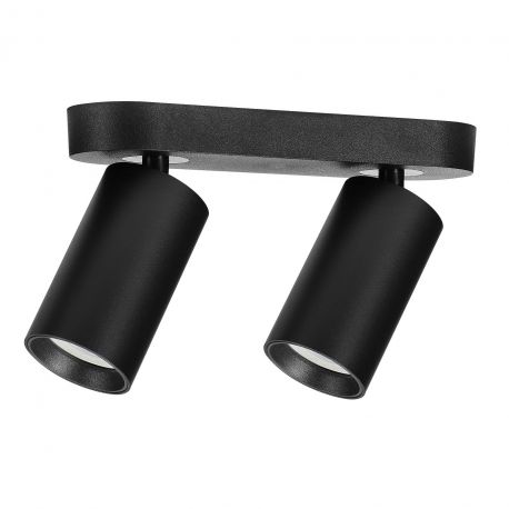 Plafoniere cu spoturi, Spoturi aplicate - Plafoniera cu 2 spoturi directionabile Yorli negru