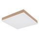 Plafoniere - Plafoniera LED aluminiu alb, MDF aspect de lemn DORO 30x30cm