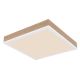 Plafoniere - Plafoniera LED aluminiu alb, MDF aspect de lemn DORO 30x30cm