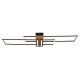 Plafoniere - Plafoniera LED metal negru, MDF aspect de lemn DAKARI