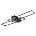 Plafoniera LED metal negru, MDF aspect de lemn DAKARI
