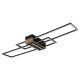 Plafoniera LED metal negru, MDF aspect de lemn DAKARI