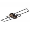 Plafoniera LED metal negru, MDF aspect de lemn DAKARI