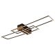 Plafoniere - Plafoniera LED metal negru, MDF aspect de lemn DAKARI