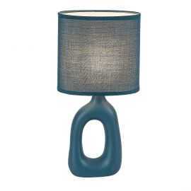 Veioze - Lampa de masa ceramica si abajur albastru Sylira