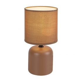 Veioze - Lampa de masa ceramica si abajur maro Daphni
