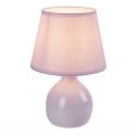 Lampa de masa ceramica si abajur roz Ingrid