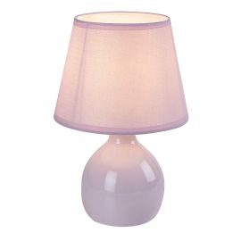 Veioze - Lampa de masa ceramica si abajur roz Ingrid