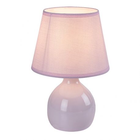 Veioze - Lampa de masa ceramica si abajur roz Ingrid