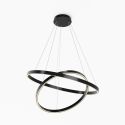Lustra suspendata LED 2 inele negre Rim