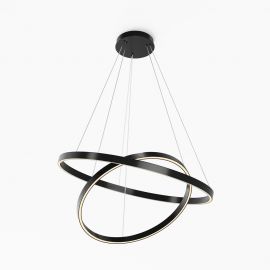 Lustra suspendata LED 2 inele negre Rim