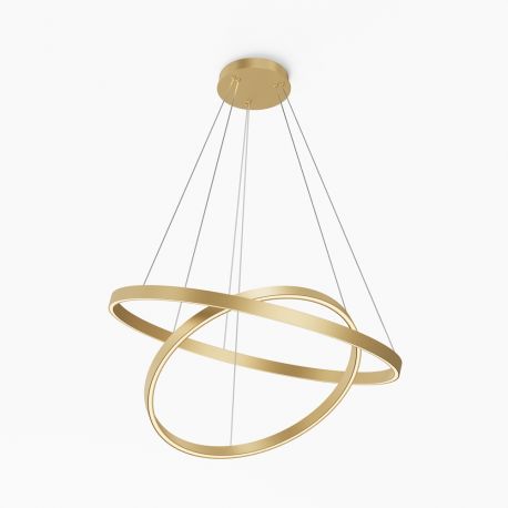Pendule, Lustre suspendate - Lustra suspendata LED 2 inele alama Rim