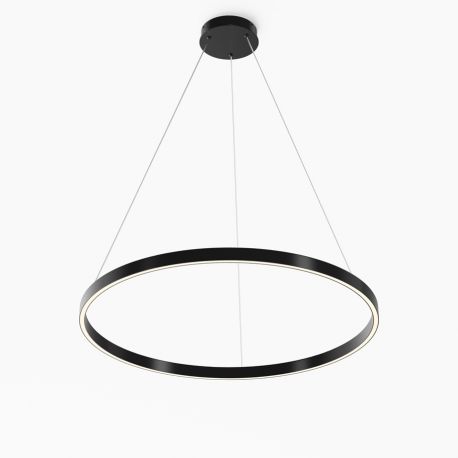 Pendule, Lustre suspendate - Lustra inelara suspendata LED Rim 80cm negru
