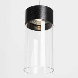 Pendul LED metal negru si sticla Fusion