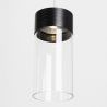 Pendul LED metal negru si sticla Fusion