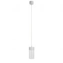 Pendul LED metal alb si sticla Fusion