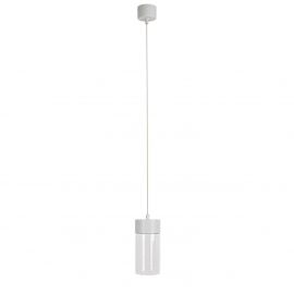 Pendule, Lustre suspendate - Pendul LED metal alb si sticla Fusion