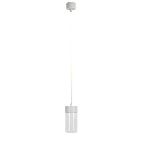 Pendule, Lustre suspendate - Pendul LED metal alb si sticla Fusion