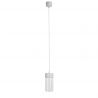 Pendul LED metal alb si sticla Fusion