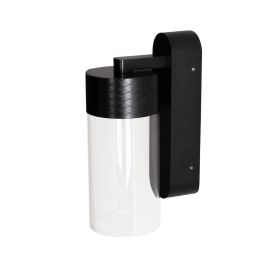 Aplica de perete LED metal negru si sticla Fusion