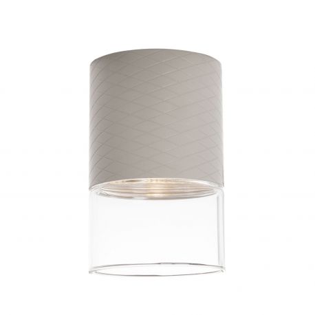 Plafoniere cu spoturi, Spoturi aplicate - Plafoniera, Spot LED metal gri si sticla Fusion