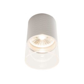 Plafoniere cu spoturi, Spoturi aplicate - Plafoniera, Spot LED metal alb si sticla Fusion