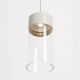 Pendul LED metal gri si sticla Fusion