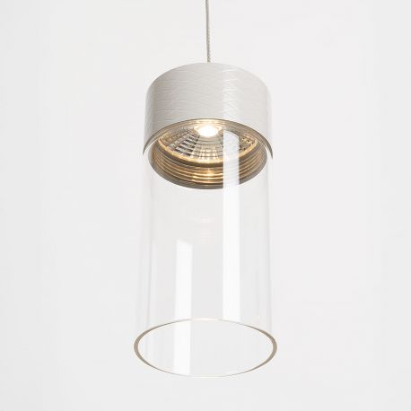 Pendule, Lustre suspendate - Pendul LED metal gri si sticla Fusion