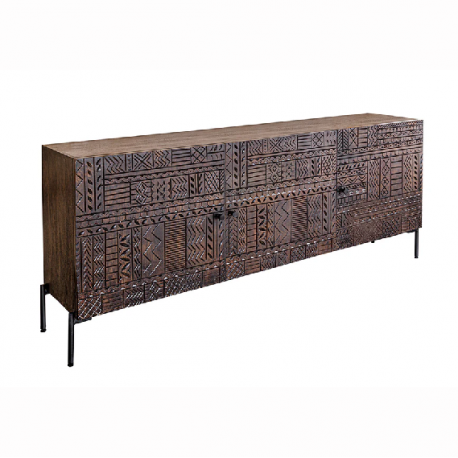Comode - Comoda lemn de mango relief 3D TRIBAL 180cm