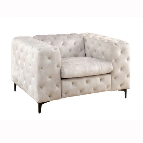 Fotolii - Fotoliu design Chesterfield, Catifea Bej Sampanie MODERN BAROCK