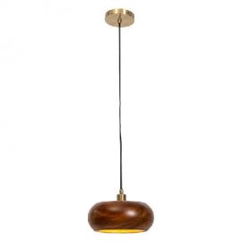 Pendule, Lustre suspendate - Lustra din lemn de salcam ALVA 25cm