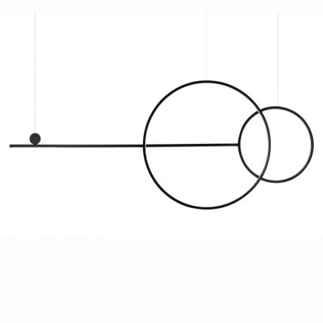 Pendule, Lustre suspendate - Lustra neagra inelara LED Range 120cm