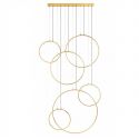 Lustra cu 6 inele LED suspendate Ring XXL auriu