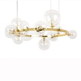 Pendule, Lustre suspendate - Lustra moderna cu 15 de surse de lumina LINEA R85 auriu