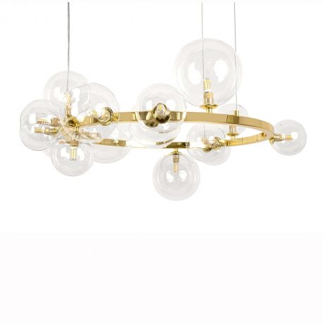 Pendule, Lustre suspendate - Lustra moderna cu 15 de surse de lumina LINEA R85 auriu