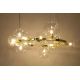 Pendule, Lustre suspendate - Lustra moderna cu 15 de surse de lumina LINEA R85 auriu