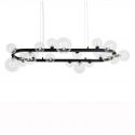 Lustra moderna cu 20 de surse de lumina LINEA Oval 120 negru