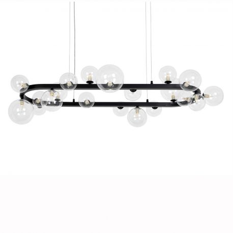 Candelabre, Lustre - Lustra moderna cu 20 de surse de lumina LINEA Oval 120 negru