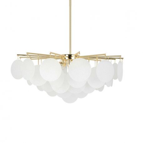 Candelabre, Lustre - Lustra suspendata metal auriu si sticla SUONO 60