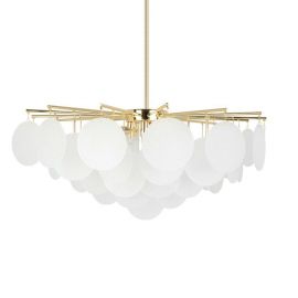 Candelabre, Lustre - Lustra suspendata metal auriu si sticla SUONO 80