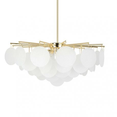 Candelabre, Lustre - Lustra suspendata metal auriu si sticla SUONO 80
