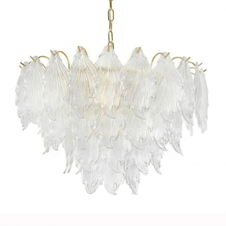 Candelabre, Lustre - Lustra suspendata metal auriu si sticla SCARLETT 80
