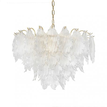 Candelabre, Lustre - Lustra suspendata metal auriu si sticla SCARLETT 60