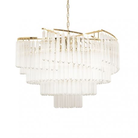 Candelabre, Lustre - Lustra suspendata metal auriu si sticla LUMA 60