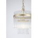 Pendule, Lustre suspendate - Lustra moderna metal auriu, tije din sticla Lara