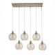 Pendule, Lustre suspendate - Lustra cu 6 pendule metal auriu, sticla champanie Radiance