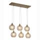 Pendule, Lustre suspendate - Lustra cu 6 pendule metal auriu, sticla champanie Radiance
