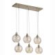 Pendule, Lustre suspendate - Lustra cu 6 pendule metal auriu, sticla champanie Radiance