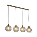 Lustra cu 4 pendule metal auriu, sticla champanie Radiance