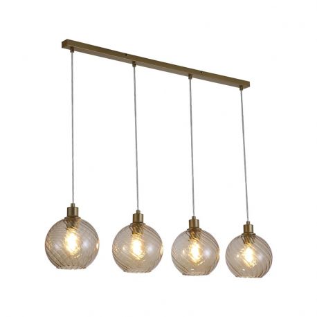 Pendule, Lustre suspendate - Lustra cu 4 pendule metal auriu, sticla champanie Radiance
